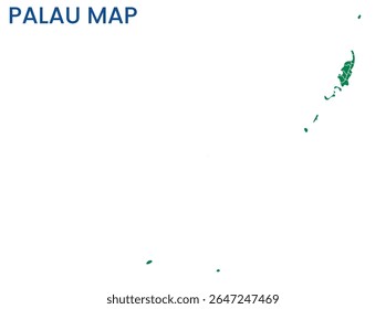 Outline map of Palau. High detailed map of Palau. Oceania