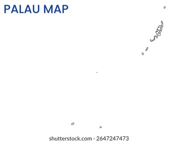 Outline map of Palau. High detailed map of Palau. Oceania