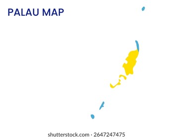 Outline map of Palau. High detailed map of Palau. Oceania