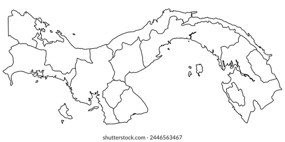 Outline of the map of Panama with regions