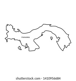 Outline Map of Panama Vector Design Template. Editable Stroke