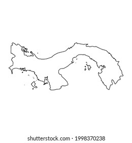 Mapa de esquema del fondo blanco de Panamá. Mapa vectorial con contorno.