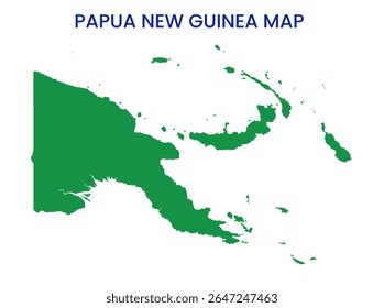 Outline map of Papua New Guinea. High detailed map of Papua New Guinea. Oceania.