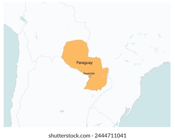 Outline of the map of Paraguay