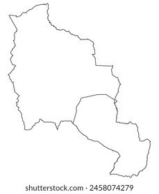 Esquema del mapa de Paraguay, Bolivia