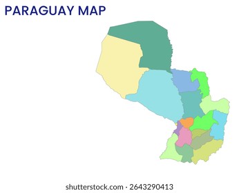 Outline map of Paraguay. High detailed map of Paraguay. South America