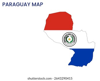 Outline map of Paraguay. High detailed map of Paraguay. South America