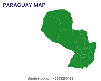 Outline map of Paraguay. High detailed map of Paraguay. South America