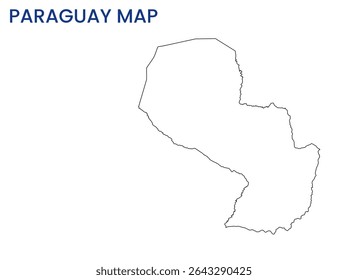 Outline map of Paraguay. High detailed map of Paraguay. South America