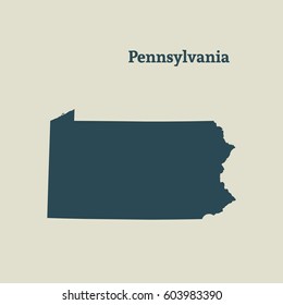 Outline map of  Pennsylvania.