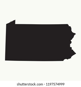 Outline Map Of  Pennsylvania. Isolated Vector Illustration.