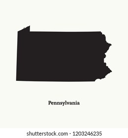 Outline map of  Pennsylvania. Isolated vector illustration.