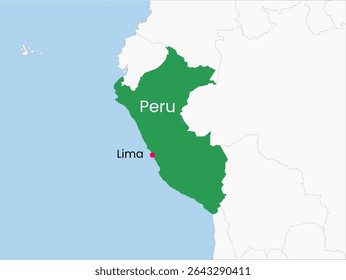 Mapa do Peru. Mapa detalhado do Peru. América do Sul.