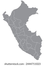 Esquema del mapa de Perú con regiones