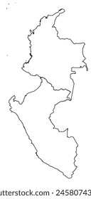 Esquema del mapa de Perú, Colombia