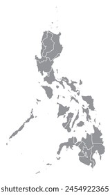 Outline of the map of Philippines with regions