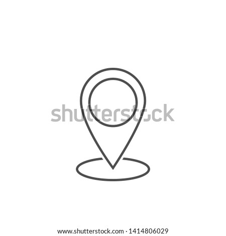 Outline Map pin icon. Location mark thin line sign, destination symbol Vector illustration