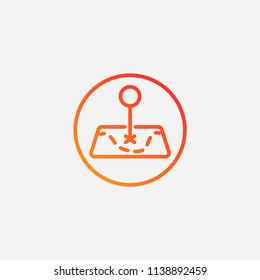 Outline map in pin icon,gradient illustration,vector location sign symbol