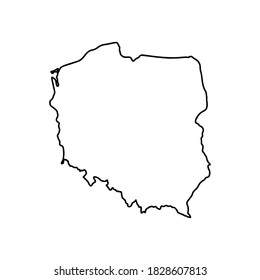 Outline Map Poland White Background Vector Stock Vector (Royalty Free ...