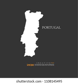 outline map of Portugal vector illustration.