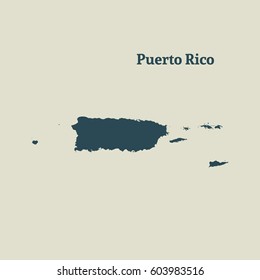 Outline map of  Puerto Rico.