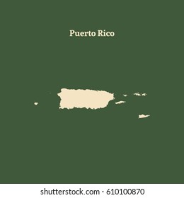 Outline map of  Puerto Rico. Isolated vector illustration.
