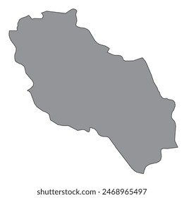 Outline of the map of the region of Albania - Qarku i Beratit