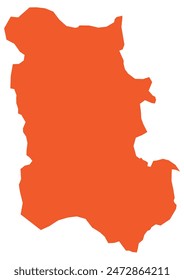 Outline of the map of the region of Bulgaria - Plovdiv region