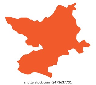 Outline of the map of the region of Croatia - Osijek Baranja county