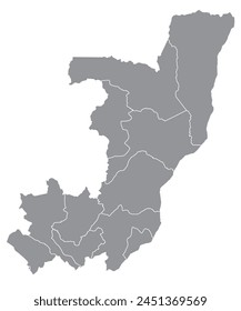 Esquema del mapa de la República del Congo con regiones