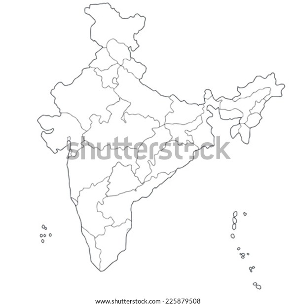 国と同盟国の境界を持つ共和国インドの概略地図に 新しい国テランガナ州が含まれている のベクター画像素材 ロイヤリティフリー