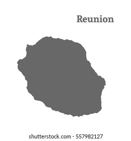 Outline map of  Reunion. Isolated vector illustration.