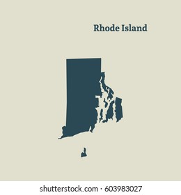 Outline map of  Rhode Island.