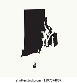 Outline map of  Rhode Island. Isolated vector illustration.