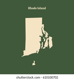 Outline map of  Rhode Island. Isolated vector illustration.