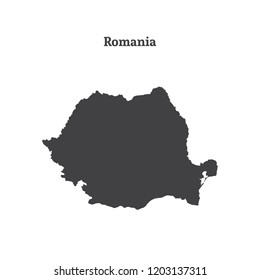 Outline map of Romania. Isolated vector illustration.
