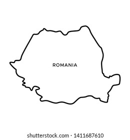 Outline Map of Romania Vector Design Template. Editable Stroke