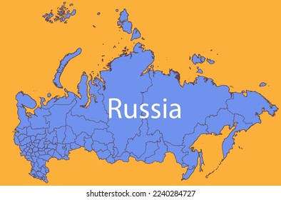Mapa de esquema de Rusia con fronteras administrativas