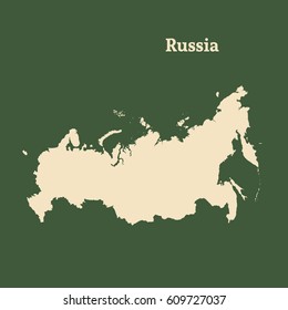 Outline map of Russia. Isolated vector illustration.