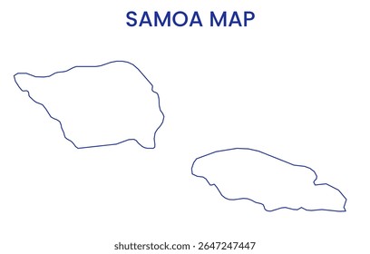 Outline map of Samoa. High detailed map of Samoa. Oceania