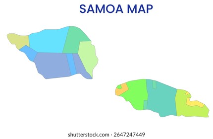 Outline map of Samoa. High detailed map of Samoa. Oceania