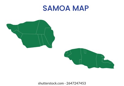 Outline map of Samoa. High detailed map of Samoa. Oceania