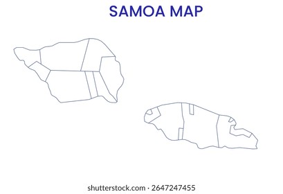 Outline map of Samoa. High detailed map of Samoa. Oceania