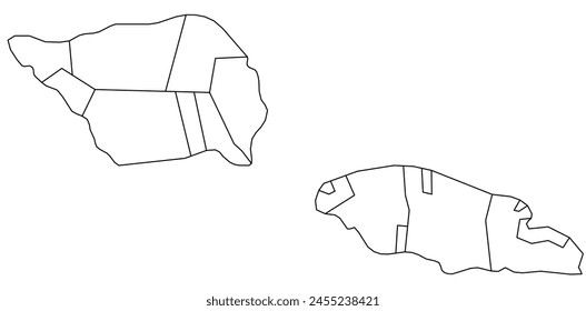 Outline of the map of Samoa with regions