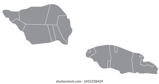 Outline of the map of Samoa with regions