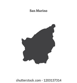 Outline map of San Marino. Isolated vector illustration.