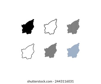 Outline map of the San Marino. Map of the San Marino. Linear style. Vector icons