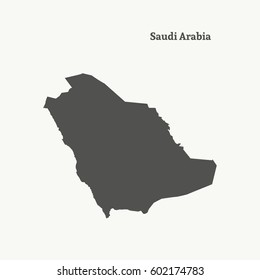 Outline map of Saudi Arabia. Isolated vector illustration.
