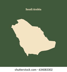 Outline map of Saudi Arabia. Isolated vector illustration.