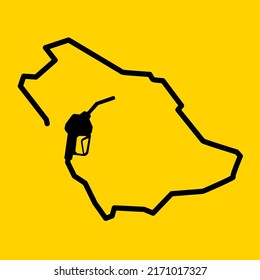 Outline map of saudi arabia made from a petrol gas pump